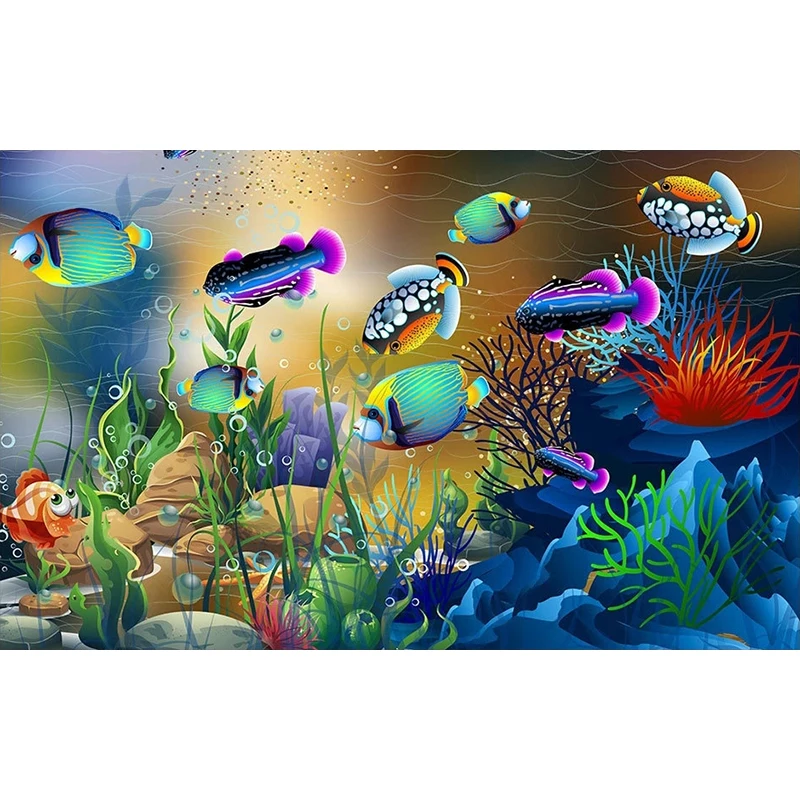 Custom 3D Mural Cartoon Underwater World Photo Wallpaper For Kids Room Girls Bedroom Wall Paper Home Improvement Papel De Parede - купить по