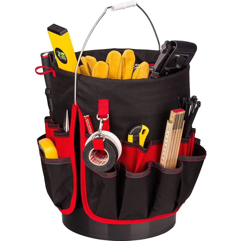 Bucket Organizer Pouch Storage Bag 42 Grids Pocket Gardening Tool Bag Garden Tool Pouch Hand Tool Bag Planting Props Basket