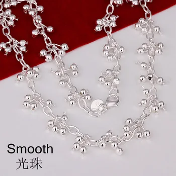korean fashion 925 Sterling Silver beads chains necklaces for women luxury designer jewelry Holiday gifts 1