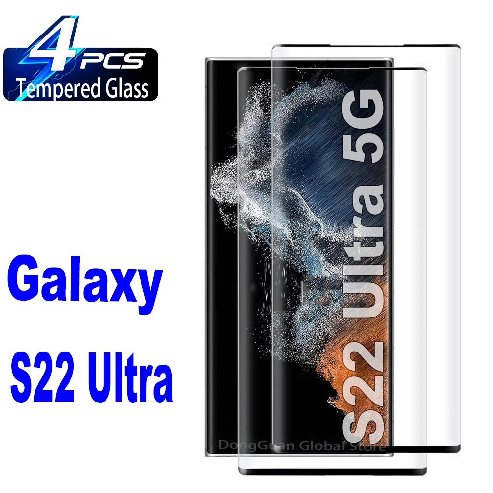 

2/4Pcs Tempered Glass For Samsung Galaxy S22 Ultra S20 S21 S23 Plus Ultra S10 Curved Anti Scratch Screen Protector Glass