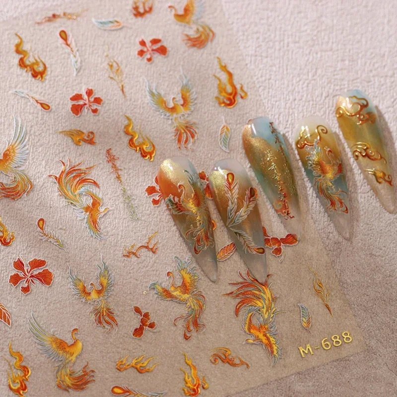Китайский стиль красное золото штампованное благородный фенікс перо дракон
