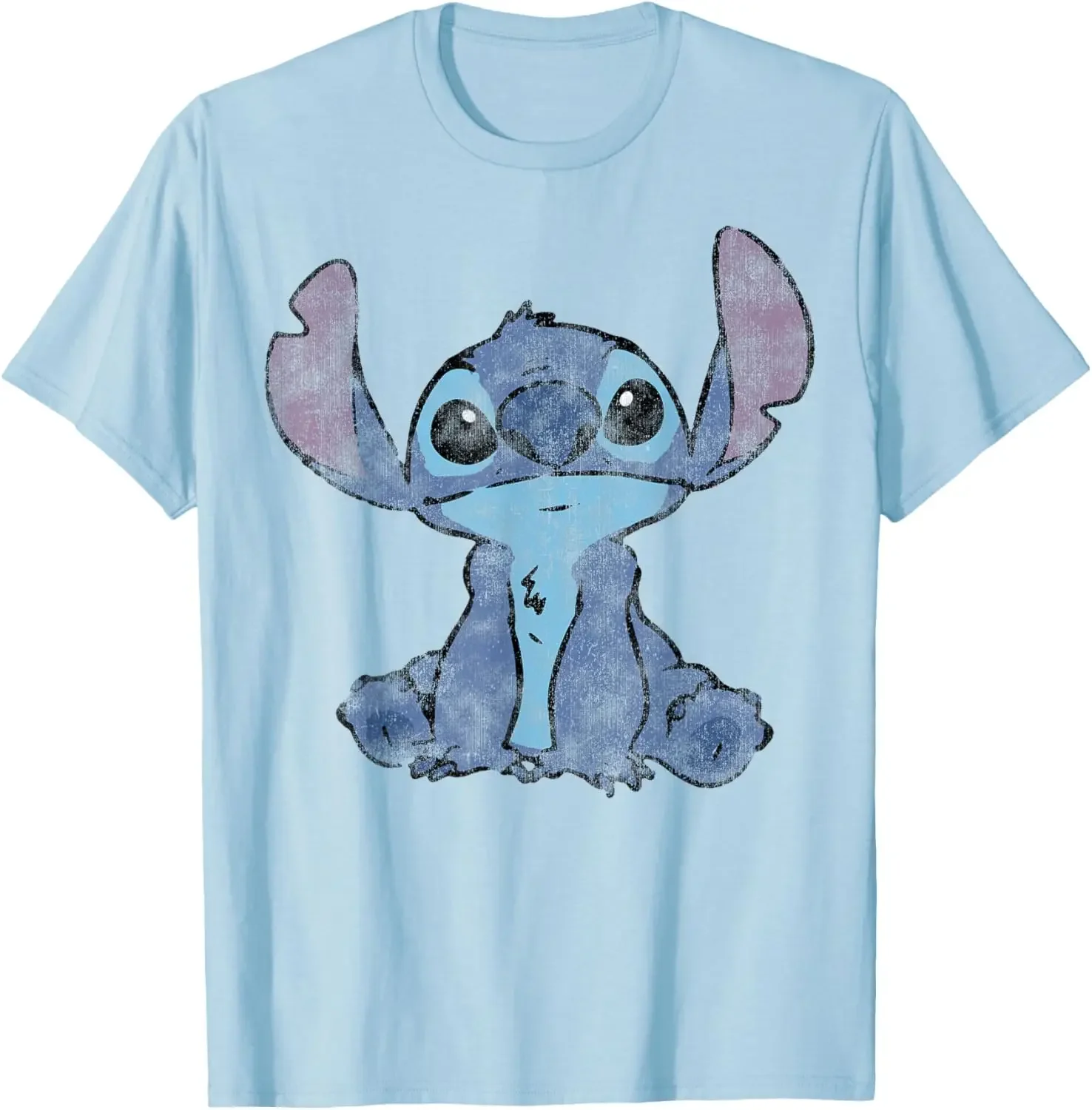 Фото Hot Fashion Casual Disney Lilo & Stitch Distressed Stitch Portrait T-Shirt S-6XL Summer №3