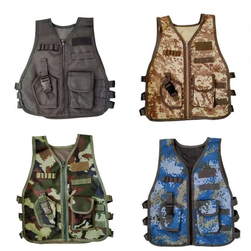

Children Army Camouflage Vest Tactical Military Sniper Waistcoat Hunting Uniform Jungle Combat Clothing CS Game Vest for kids