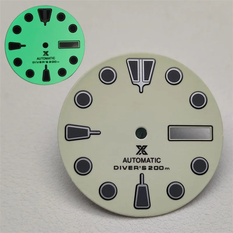 NH35 dial watch parts modified 28.5mm beige full luminous mark adapted to NH35/36 automatic mechanical watch command