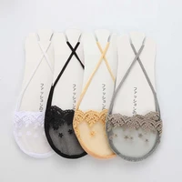 5pair new fashion summer women lady sexy half feet antiskid show sock invisible short boat no sock low lace sling cut liner v9p2