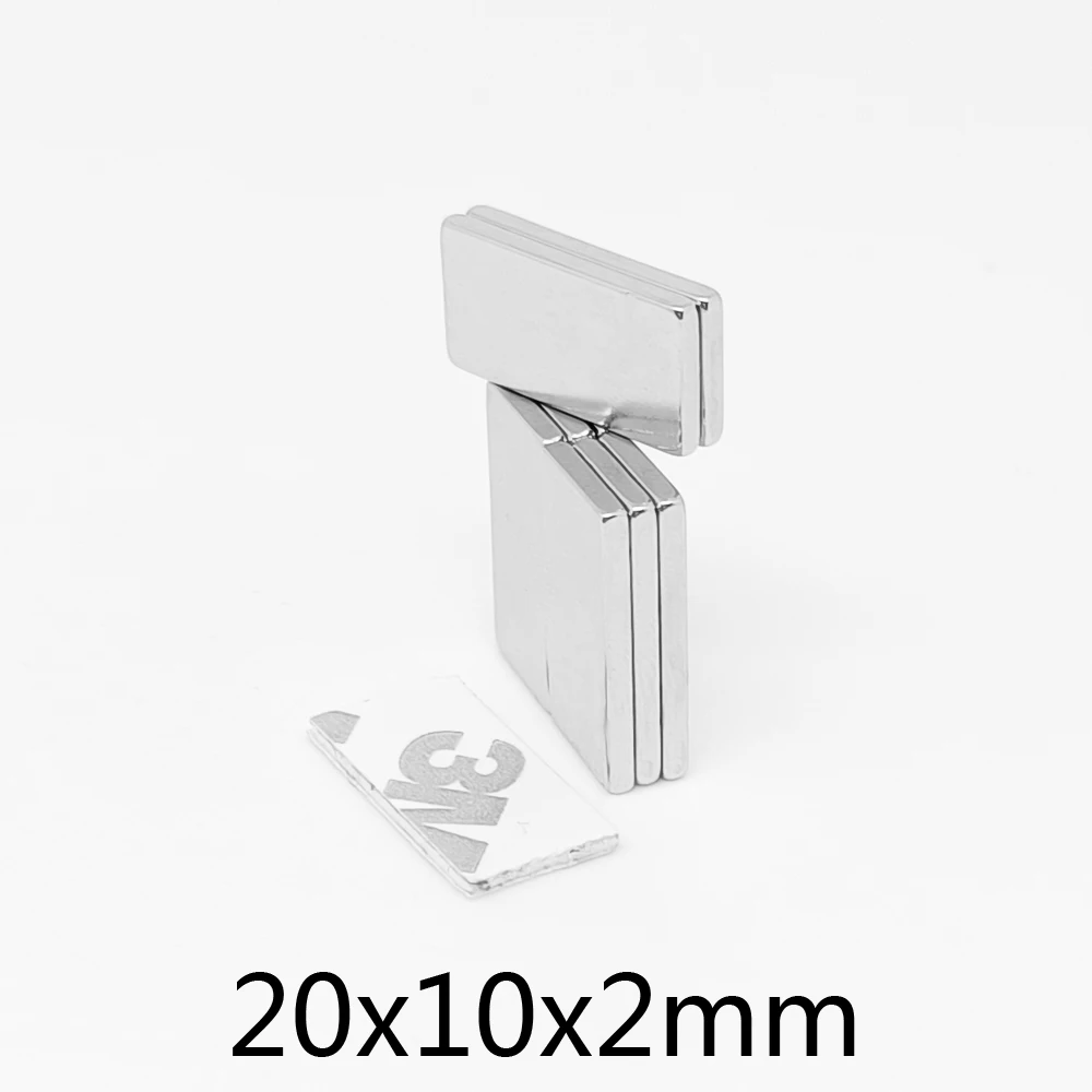 

5/10/20/50/100/150 шт. 20x10x2 магнит для поиска блоков с 3М двусторонней клейкой лентой 20*10*2 сильные неодимовые магниты 20x10x2 мм