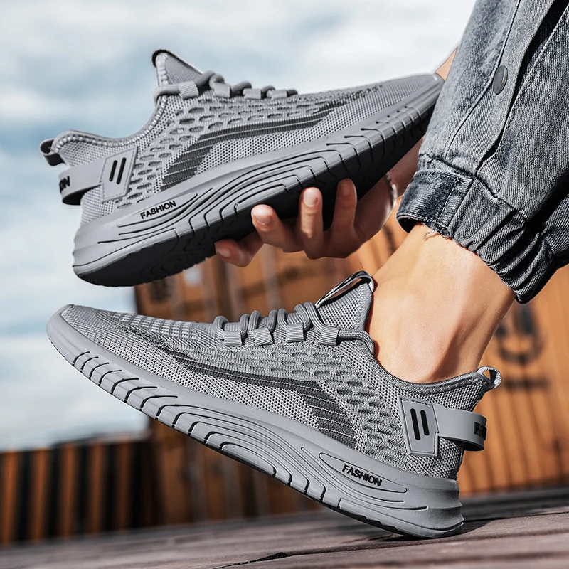 

Mesh Breathable Sneakers Lightweight Men Plus Size Shoes Lace Up Casual Couple Flats Sneakers Men's Shoes Zapatos Para Mujeres