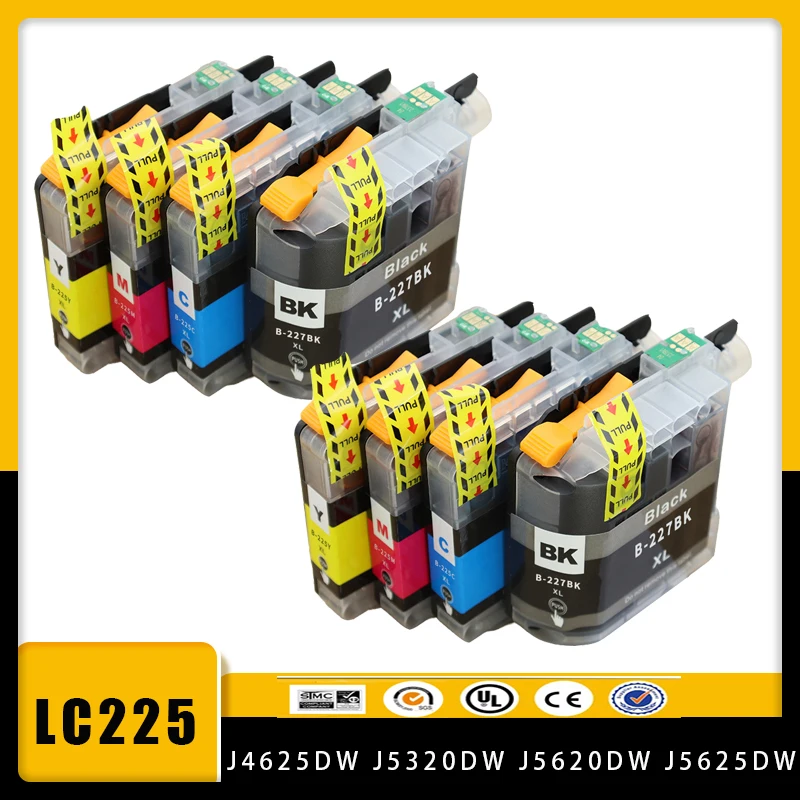 

Vilaxh LC227 LC225 LC227XL LC225XL Full Ink Cartridge Compatible For Brother DCP-J4120DW/J4420DW/J4620DW/J4625DW/J5620DW/J5625DW
