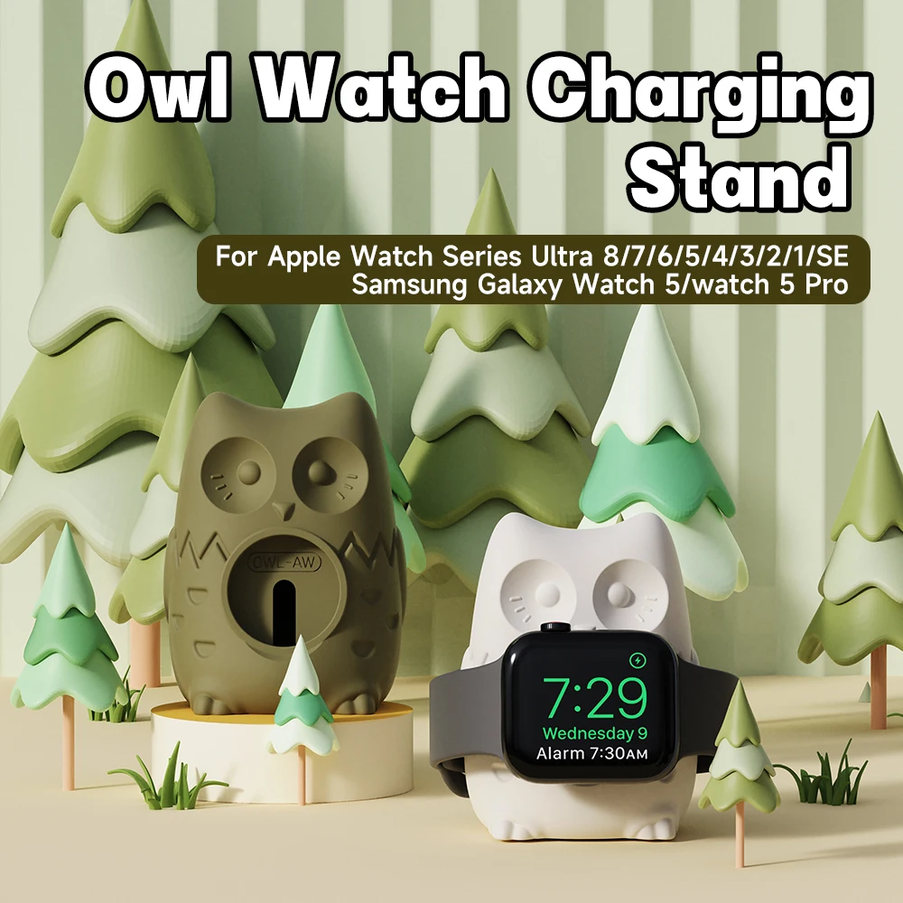 

Owl Charger Stand For Apple Watch Series Ultra/8/7/6/SE/5/4/3/2 Desk Holder Bracket For Samsung Galaxy Watch 5/5 Pro Accessories