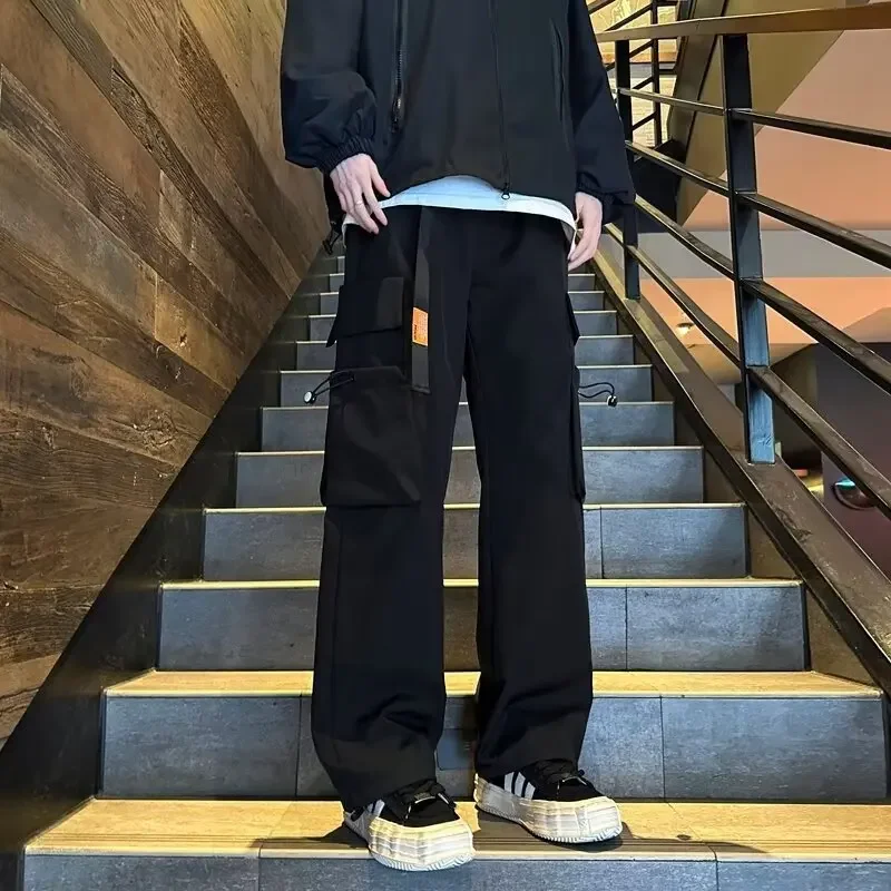 Модные повседневные мужские брюки новинка весенние свободные брюки-карго в