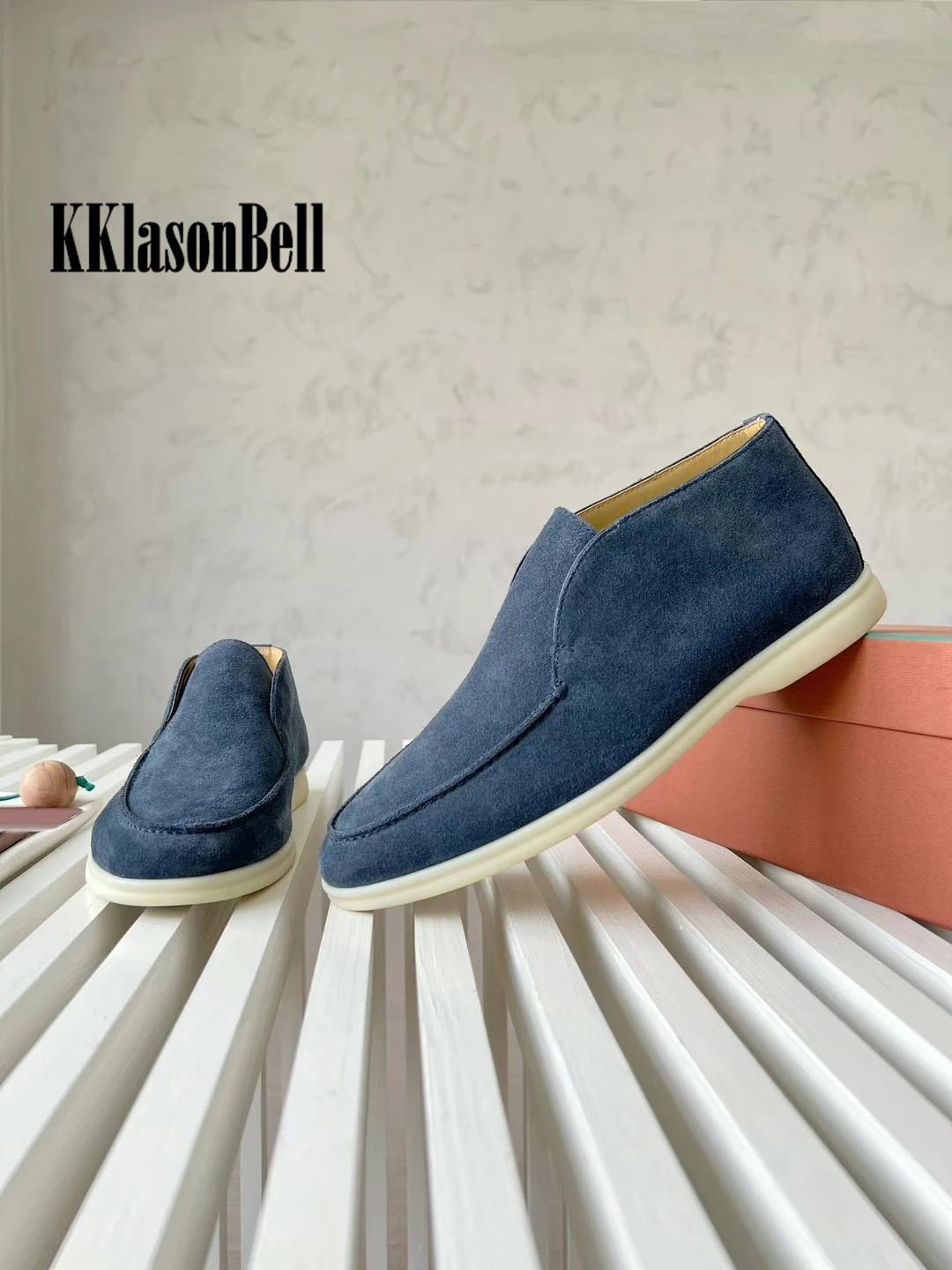 Мужские высокие Лоферы 10 9 года мягкая бычья замша натуральная кожа слипоны