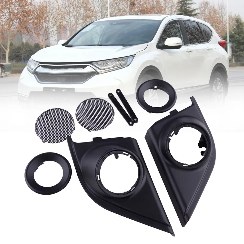 

2PCS Car Door Tweeters Speakers Cover Panel Trim Kit Car Door Speakers Panel Door Frame for Honda CRV CR-V 2017-2019