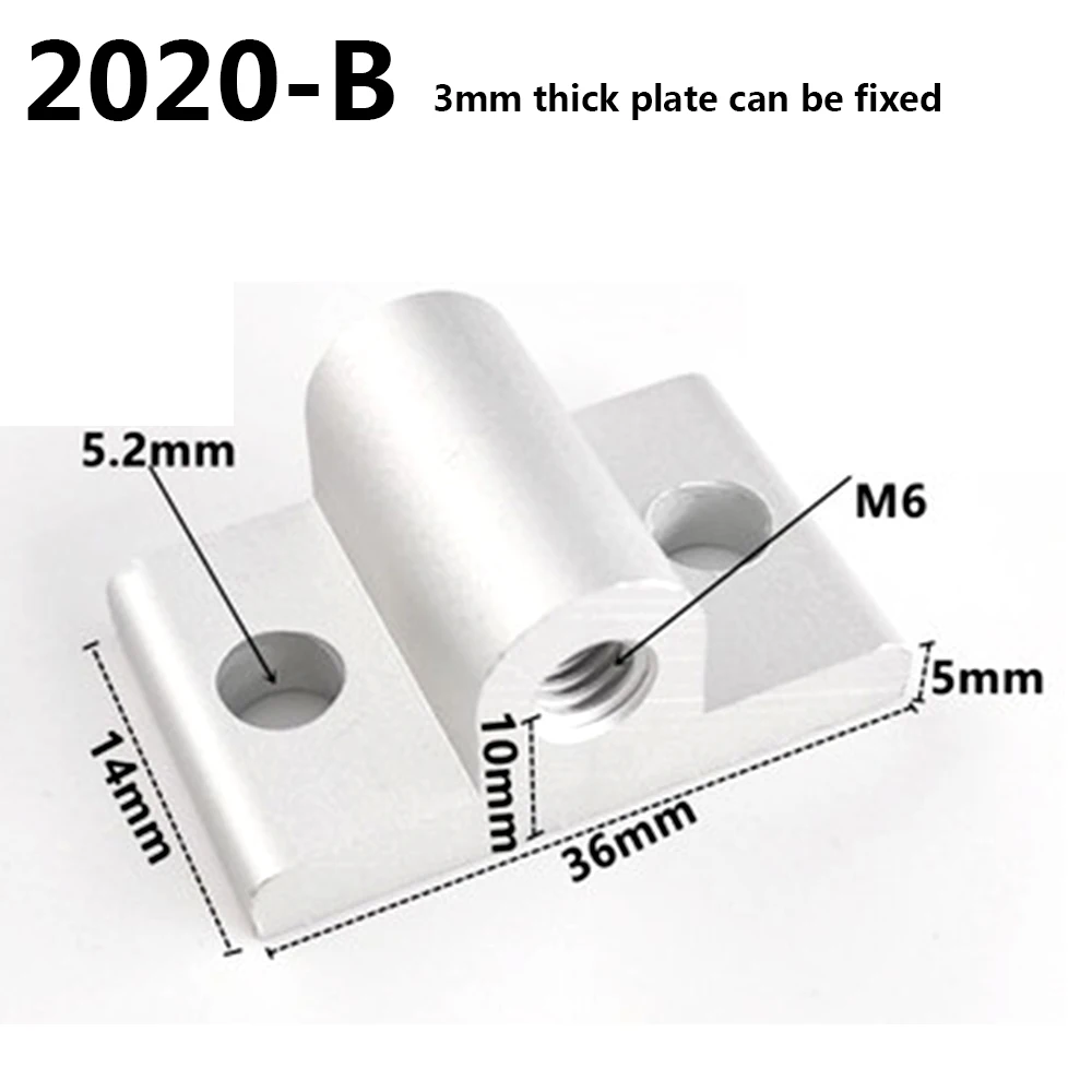 

1PC Caster Wheel Connector Plated Fixed Extruded Corner Code Panel Spacer For 2020 3030 4040 4545 Aluminum Profile