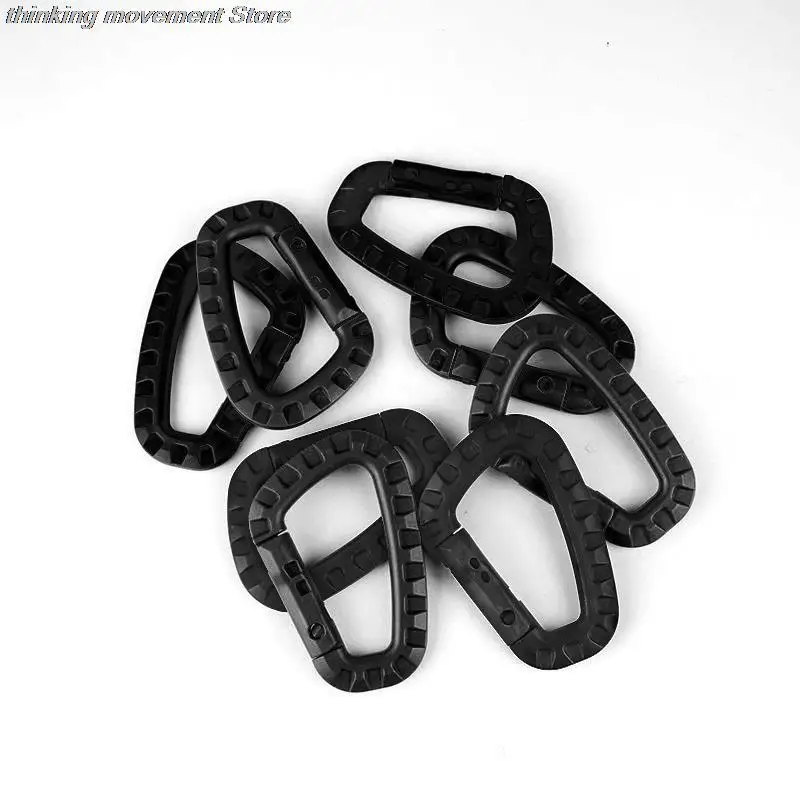 

4pcs Outdoor Carabiner Lightweight Tactical Black D Buckle Mountaineering Bag External Key D Buckle