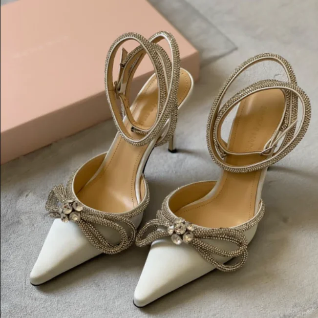 

Женские туфли-лодочки со стразами, из натуральной кожи