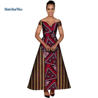 summer african 100 wax cotton print dresses for women vestidos patchwork maxi long dresses bazin riche african clothing wy3077