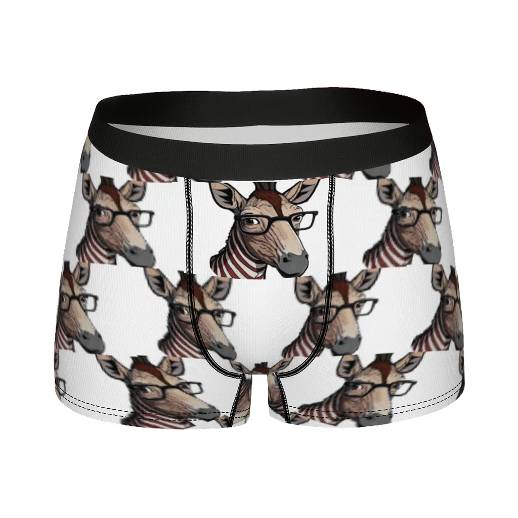 Трусы Okapi Nerd мужские с очками нижнее белье принтом лесных животных шорты-боксеры