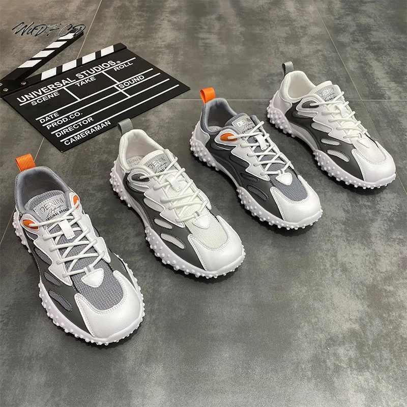 

Mens Sneaker Casual Summer Fashion Mesh Breathable Height Increased Platform Shoes Cool Globefish Shoes Trend Running Shoes