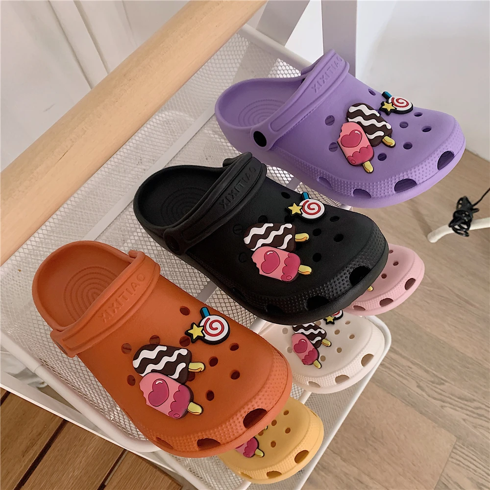 

Cute Ice Cream Cartoon Clogs for Women Summer Fashion Sandals Casual Garden Clogs Waterproof Shoes Nursing Women House Slippers