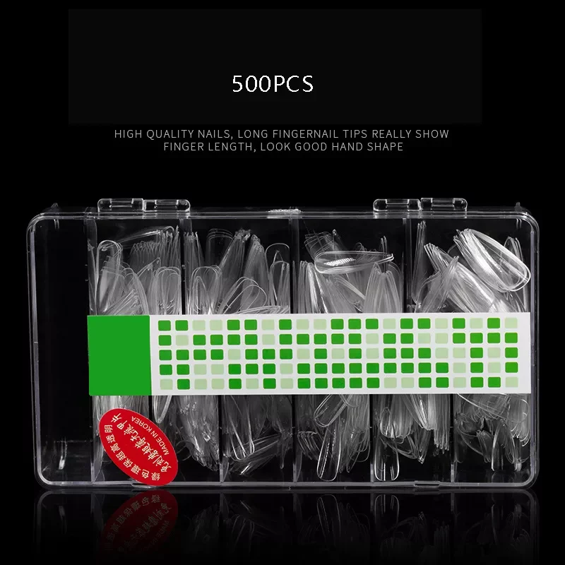

Clear V Straight Full/Half Cover Fake Nail Tips 500PCS Acrylic Ballet Coffin French False Nail Tips Extension Gel X Manicure Too