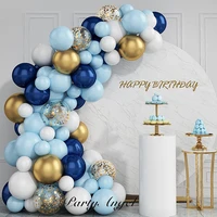 124pc white navy blue balloon garland gold metal confetti arch kit wedding birthday party decoration kids boy baptism babyshower