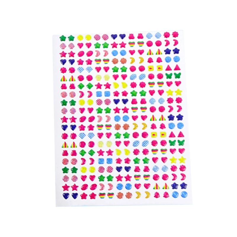 

1Sheet 3D Sticker Eco-Friendly Educational DIY Crystal Earring Sticker Self-Adhesive Kids Room Luggage Decoration