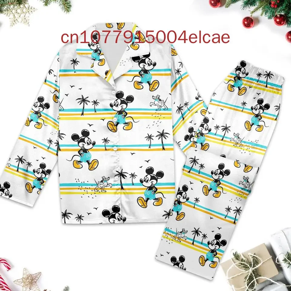 Весенне-осенний новый пижамный комплект Disney с Микки Маусом повседневный мужской