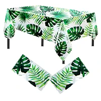 new hawaiian palm leaf tablecloth peva waterproof disposable party table cloth olicloth picnic beach table cover 54x108inch