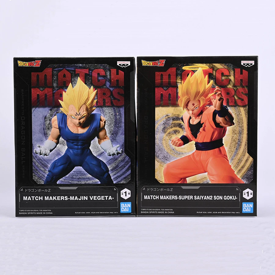 Original BANPRESTO Anime Draagon Ball Z Match Makers Super Saiyan 2 Goku Majin Vegeta Action Figures Collection Model Toys images - 6