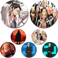 tokyo revengers anime badges cosplay cartoon pins cute comic figure brooches fans collection shoe backpack decoration gifts
