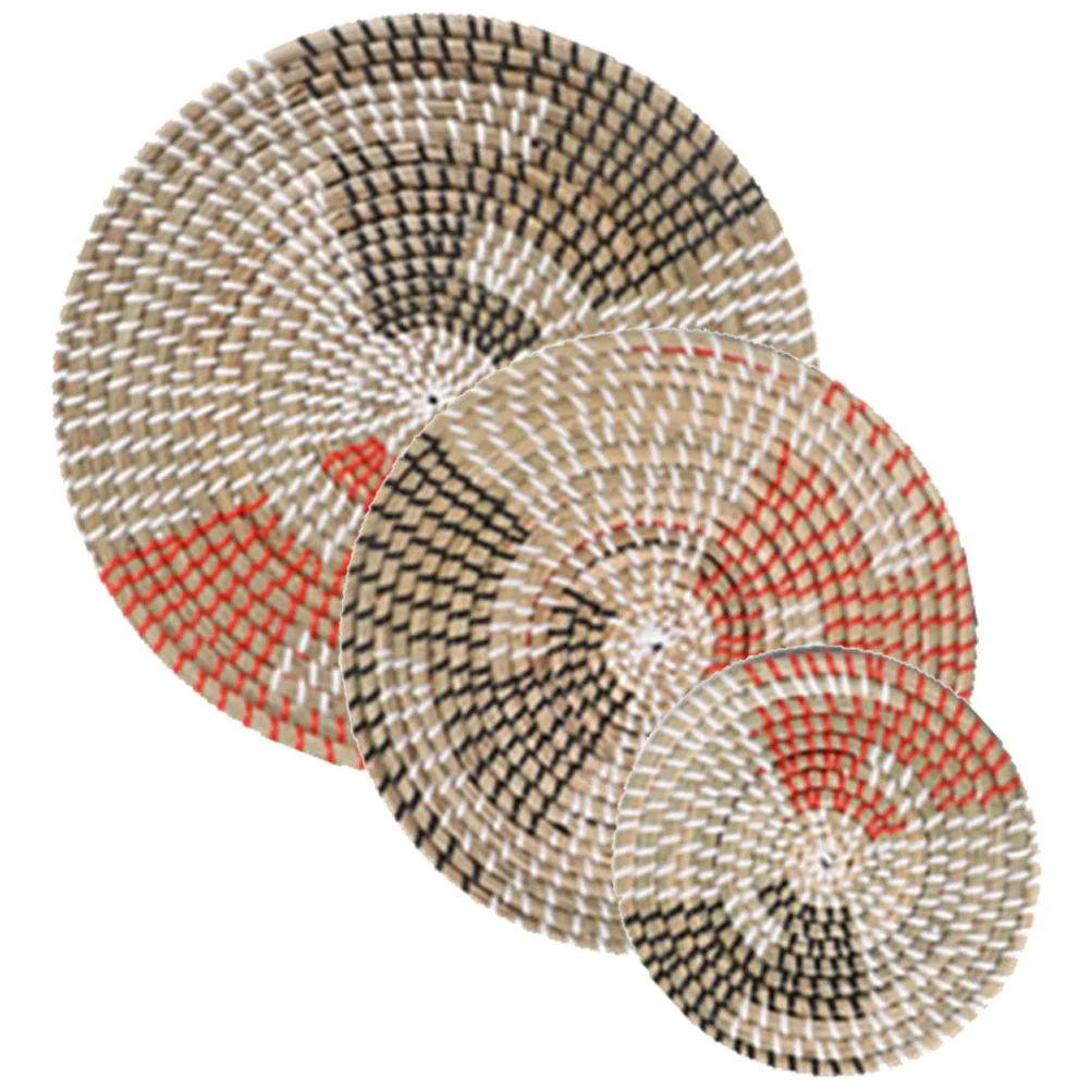 

Wall Decor Woven Wicker Basket Coasters Basketsrattan Hanging Home Decoration Mountedflat Farmhouseplacemat Holder Pot Hot