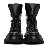 rmk owews 2022 square heel mens leather boots platform winter boots male black military shoes shoes