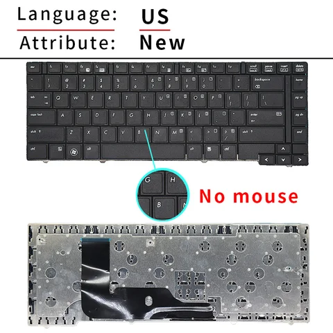 Новая Оригинальная Русская клавиатура для ноутбука HP Compaq Elitebook 8440 8440W 8440P