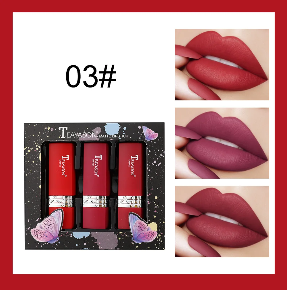 

3 шт. пикантный нюдовый красный коричневый фиолетовый блеск для губ матовый блеск для губ бархатистая помада матовая водостойкая макияж сто...