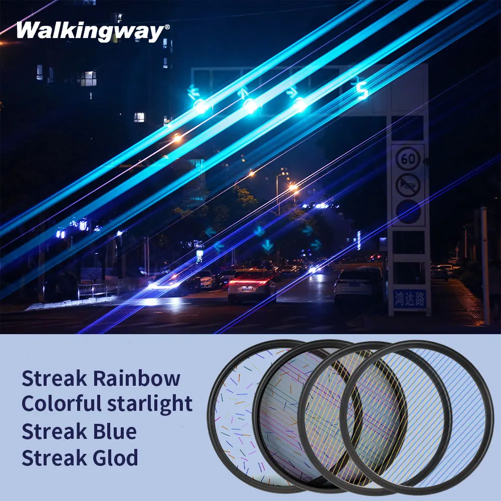 Walkingway – filtre à lentilles pour appareil photo  objectif évasé  ligne d'étoile colorée