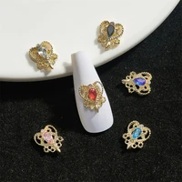 10pcs luxury love heart diamond nail art charms alloy metal nail rhinestones decorations ab crystal design manicure accessories