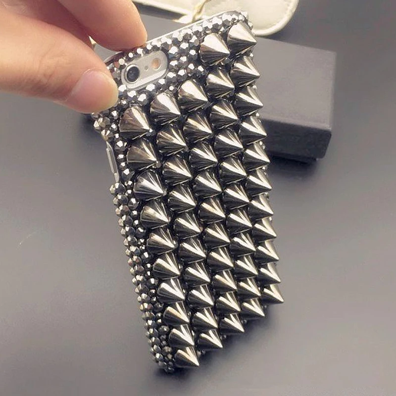 

Fashion Skull Field nail Phone Case for iPhone 12 13 14 15 11 Pro Max Plus Bling Diamond Men Lady Protective Cover