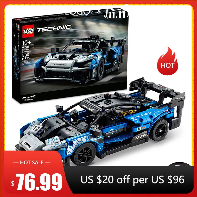 

Конструктор LEGO & Technic McLaren Senna GTR 42123, набор для сборки моделей игрушечных автомобилей, подлинный McLaren Supercar (830 шт.)