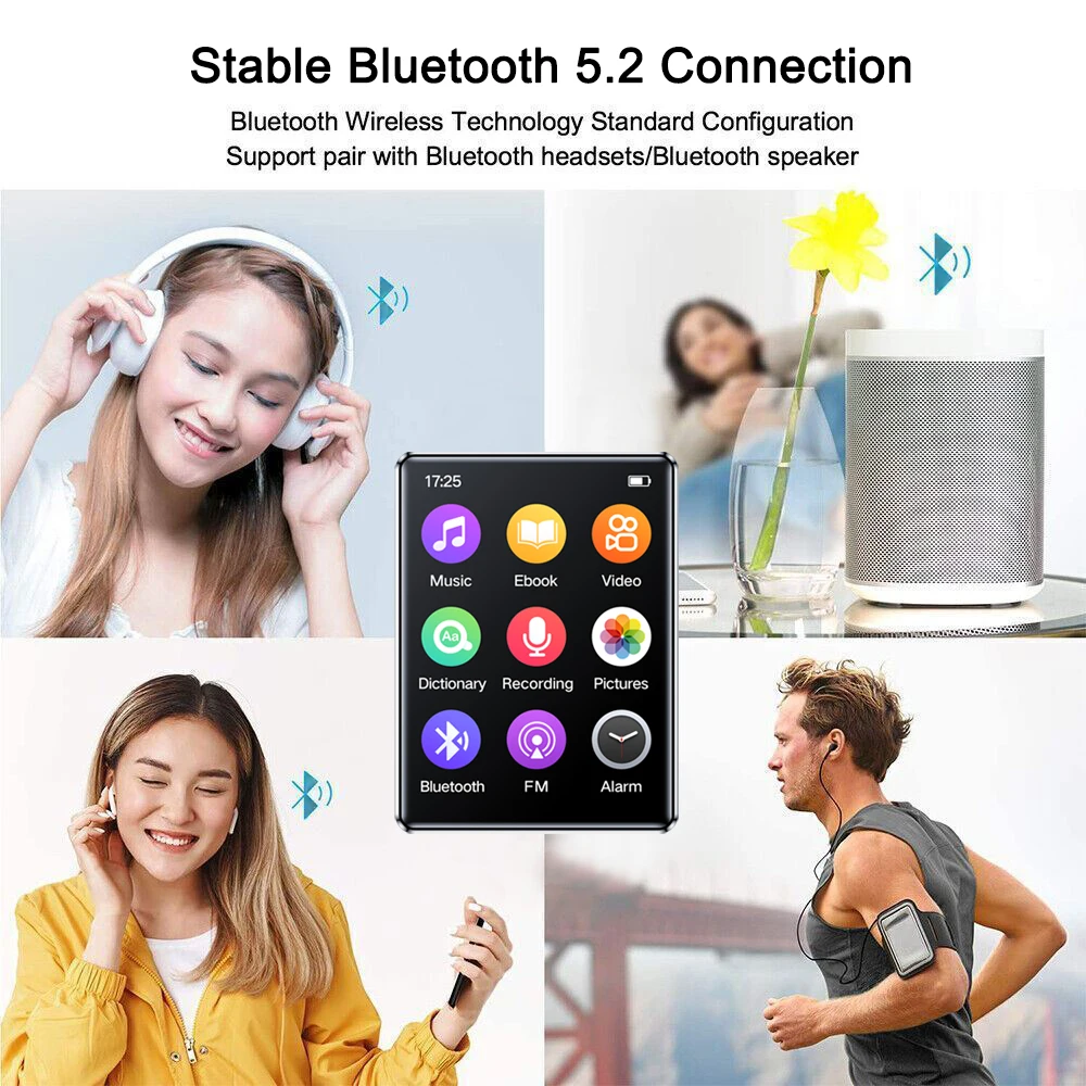 2.4 Inch Full Screen MP3 Player Mini Ultra-Thin Bluetooth Portable HIFI Music Player MP4 Video Playback FM Recorder For Walkman images - 6