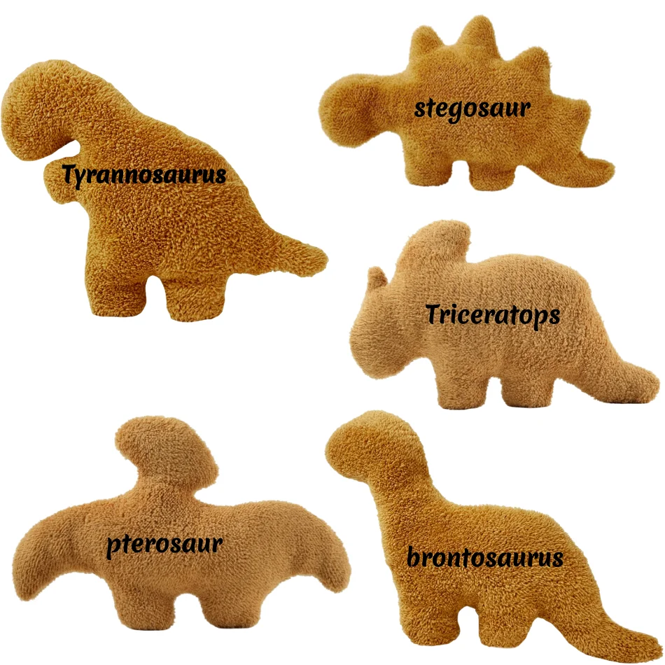 

40-50CM Plush Toys Kawaii Dino Chicken Nugget Stuffed Dinosaur Doll Pillow Sword Dragon Tyrannosaurus Gifts For Children