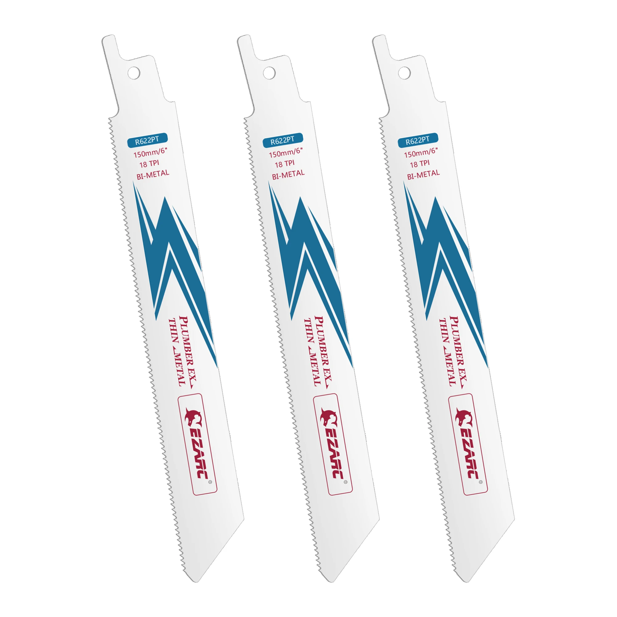 

EZARC Лезвия для сабельной пилы биметаллические с кобальтом 6 дюймов 18TPI