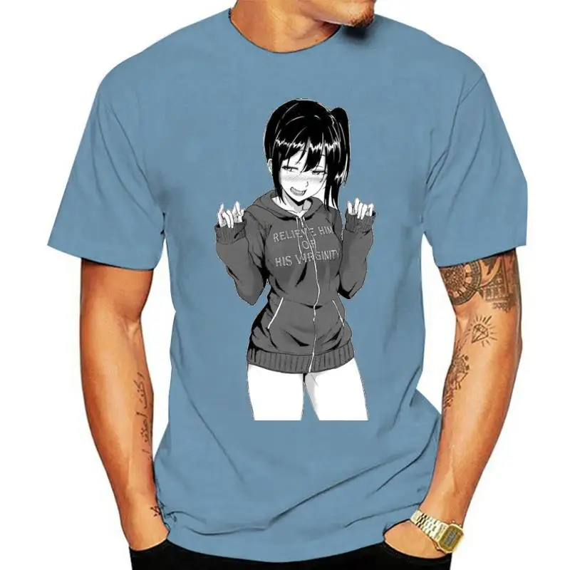 

2022 Anime Girl T Shirt Summer Men Tshirt 100% Cotton Harajuku Mens Clothes Anime Short Sleeve Shirt