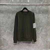 tb thom mens relaxed fit midweight crewneck block logo sleeve graphic sweatshirt classic 4 bar striped women casual tops