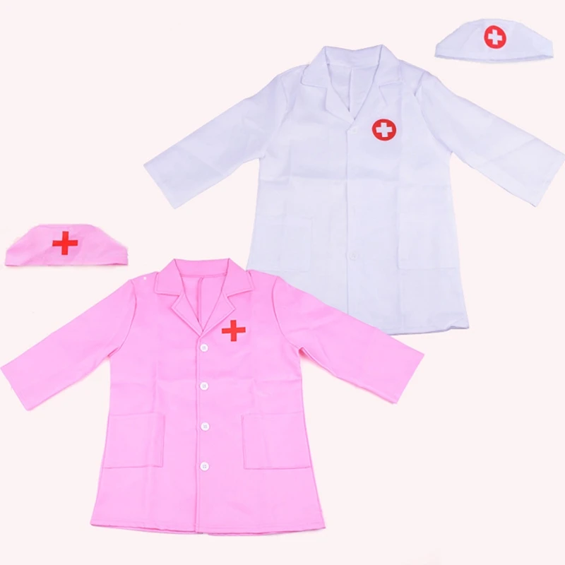 

Children Doctor Nurse Role Play Costume Halloween Party Coat White Robe Nurse Uniform