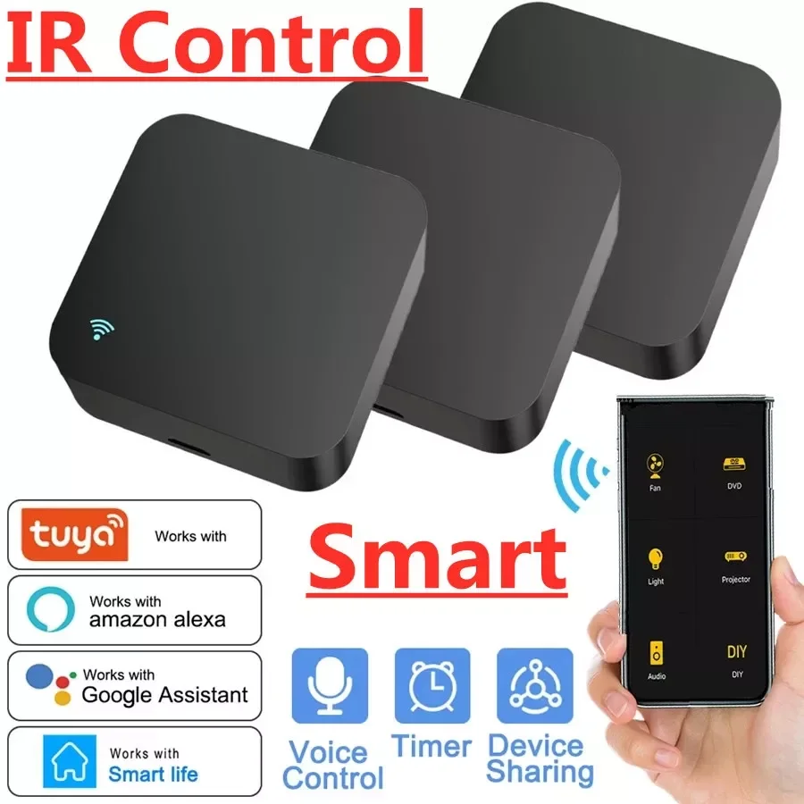 

IR Remote Control Smart wifi Infrared for smart home Control for TV DVD AUD AC Works with Amz Alexa Home