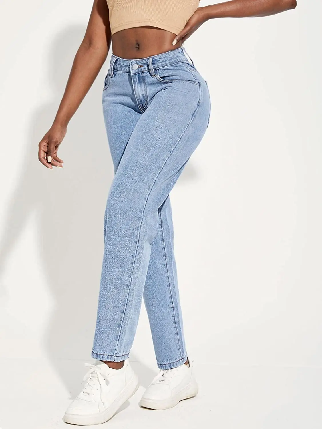 2022 Harem Hip Hop Denim Pants High Waist  Large Pockets Loose Fit Boyfriends Women's Jeans Tenths  length High street trousers