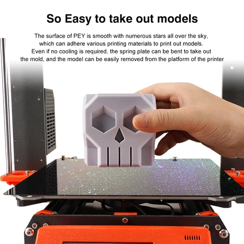 Новый обновленный цветной пружинный стальной лист Starry PEY PEI 241*253,8 мм Магнитная сборная пластина PEI для Prusa i3 Mk3 MK3s углеродная пластина