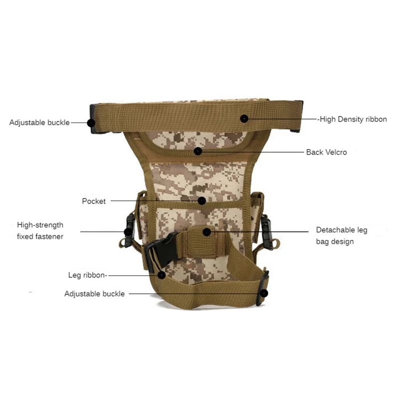 Waterproof Canvas Motorcycle Waist Fanny Pack Hip Rider Tactical Thigh Leg Bags Fanny Pack For Men Chest Bag Camping Hiking