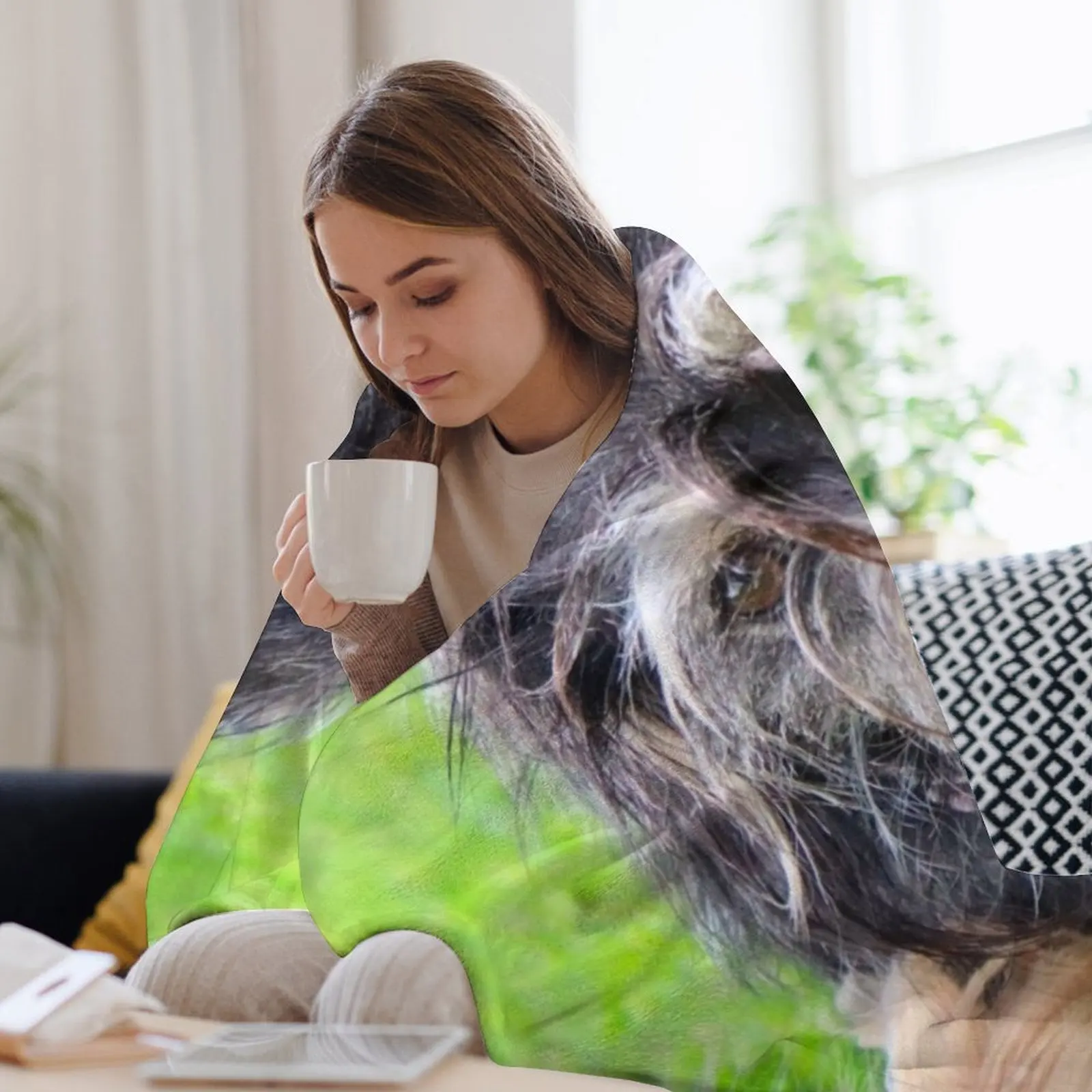 Миниатюрный шнауцер собака Белла Плед Путешествия Пляж Мягкие кровати для