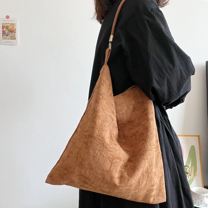 

Youda New Jacquard Pattern Cotton Fabric Shoulder Bag for Women Fashion Simple Handbag Large Casual Capacity Shopper Tote Bags